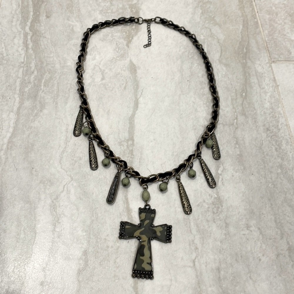 Camo Cross Necklace